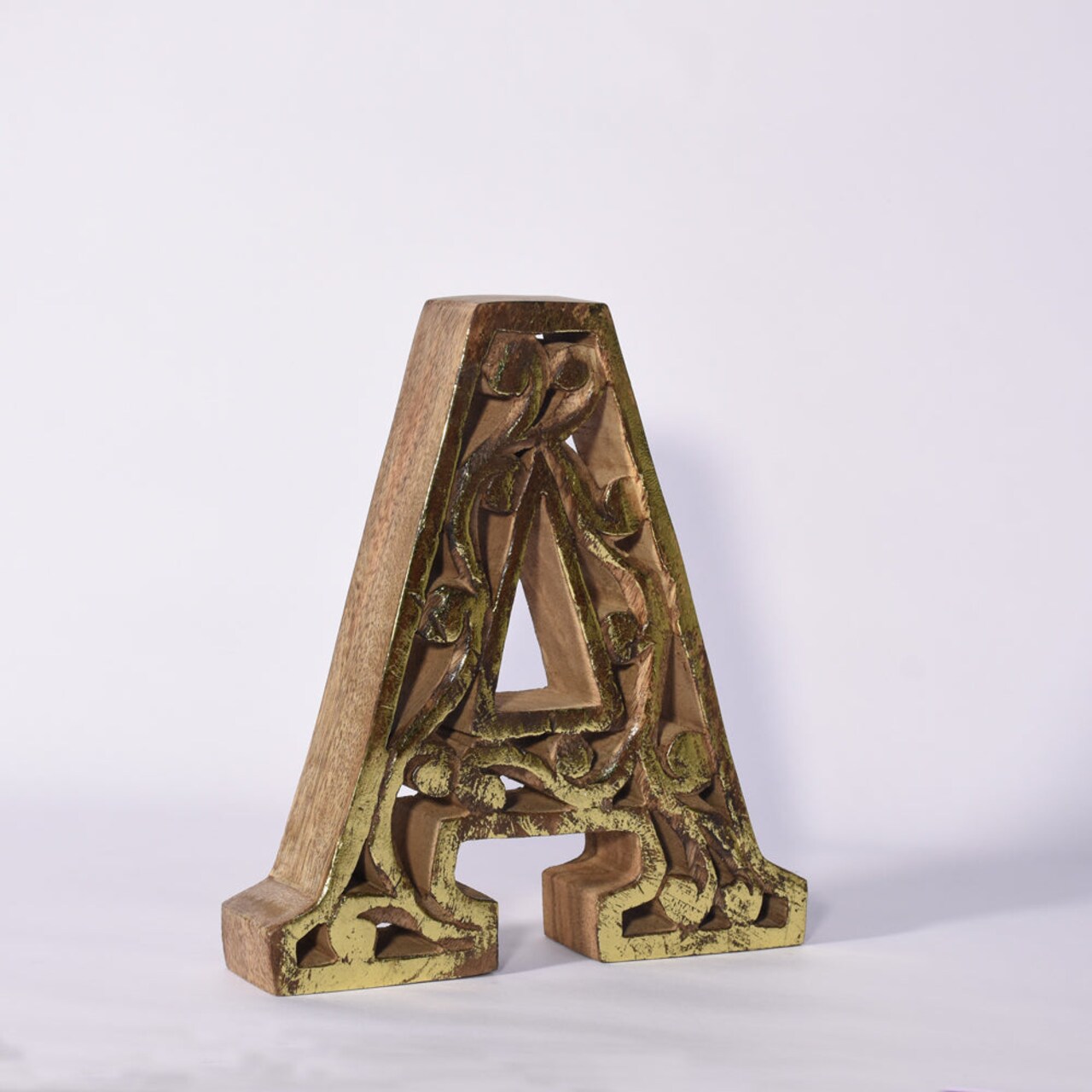 Handmade Eco-Friendly Gold Wooden Alphabet Letters For Wall Mount Decor Bbh Homes